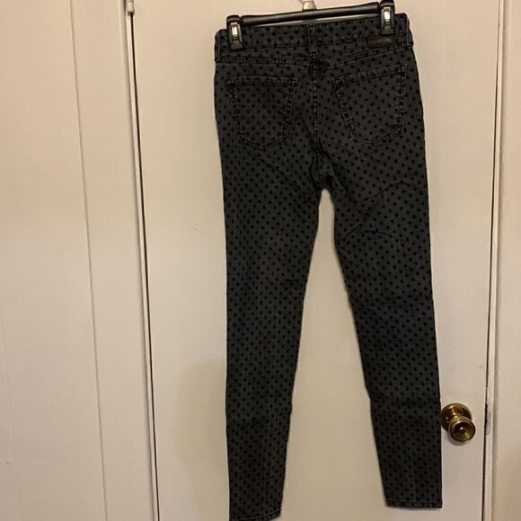 Boden the So-Ho gray with black polka dots skinny jeans Size 4R - Picture 3 of 6